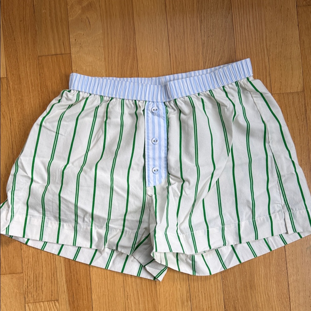 Princess Polly Green and Light Blue Striped Boxers